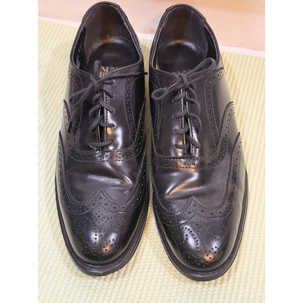 nun bush mens Black Leather Dress Shoes 10D Formal Business Church Work